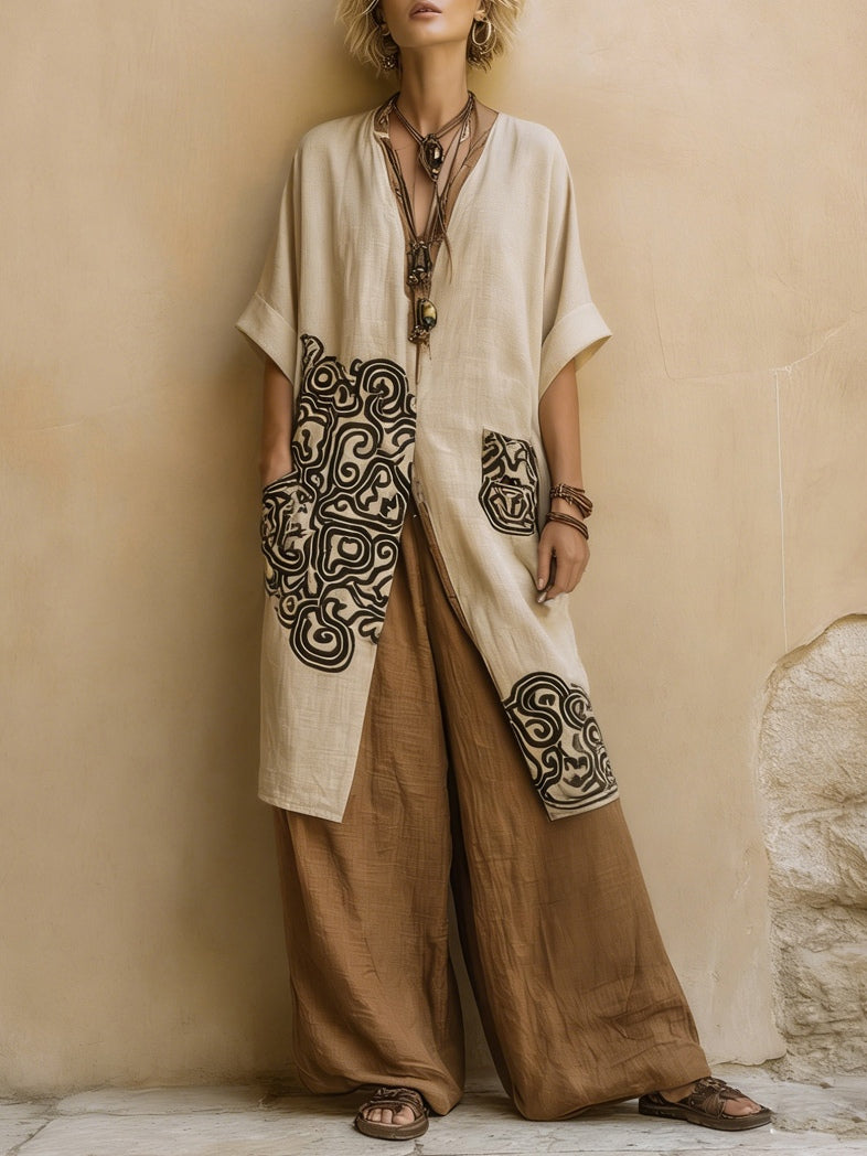 Gabrielle | Ensemble Trois Pièces Bohème Nomade à Motif Tribal